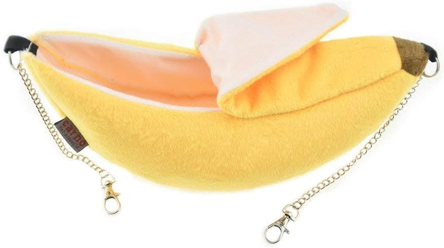 Banana Bed House, Hammock for Small Animal, Warm Bed House, Cage Nest for Sugar Glider Hamster Small Bird Pet (Banana)