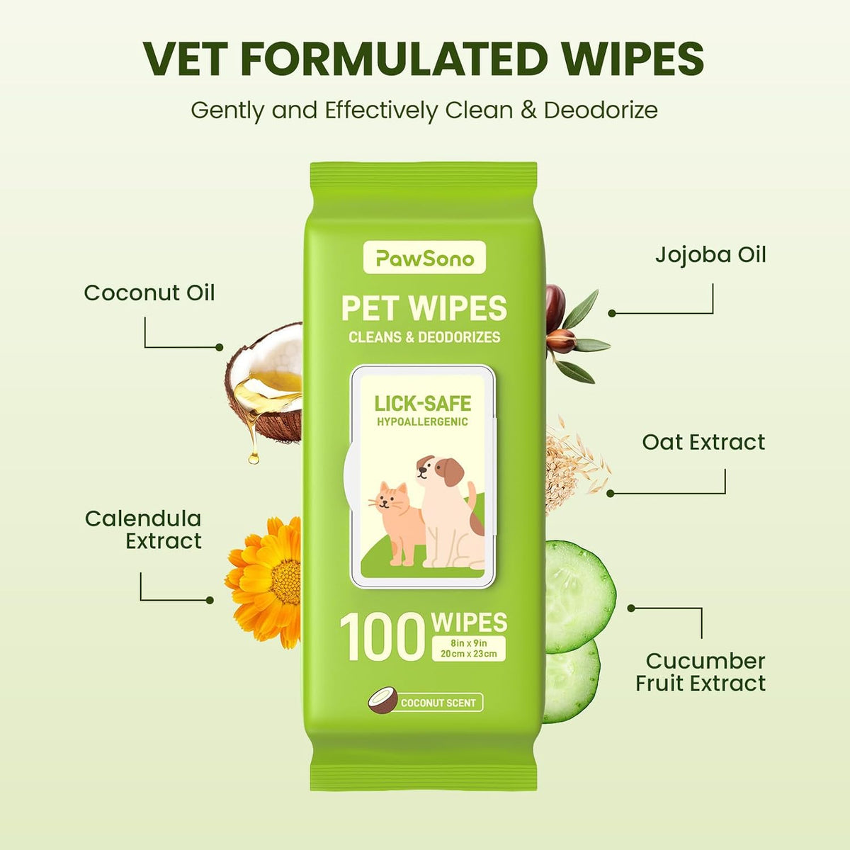 Hypoallergenic Pet Wipes for Dogs, Cats & Small Animals, 400 Coun