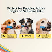 Jasper Dog Toothbrush, 360° Finger Toothbrush for Dogs & Cats, Blue 2-Pack