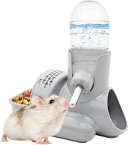 3-in-1 Hamster Water Bottle with Food Bowl & Hideout Base, Blue