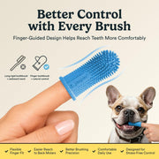 Jasper Dog Toothbrush, 360° Finger Toothbrush for Dogs & Cats, Blue 2-Pack