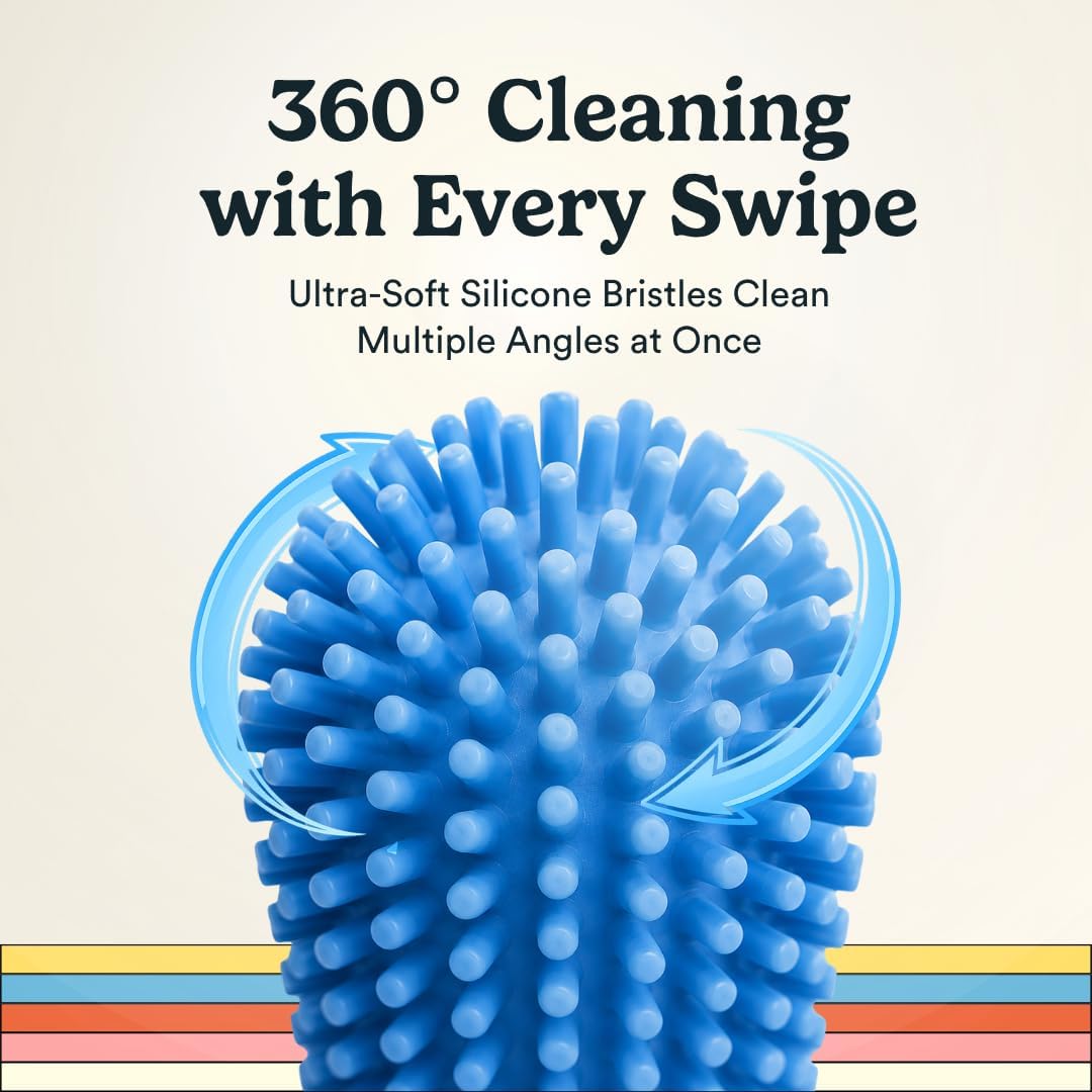 Jasper Dog Toothbrush, 360° Finger Toothbrush for Dogs & Cats, Blue 2-Pack
