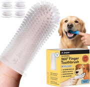 Jasper Dog Toothbrush, 360° Finger Toothbrush for Dogs & Cats, Blue 2-Pack