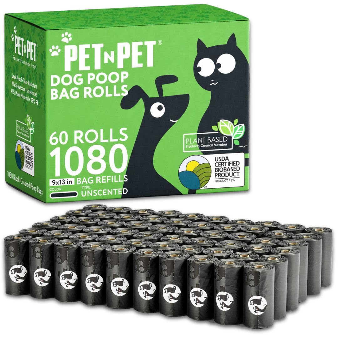 Pet N Pet Dog Poop Bags Rolls, 1080 Cnt Bulk Poop Bags for Dogs, Unscented