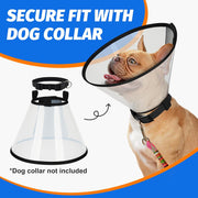 Supet Dog Cone Collar to Stop Licking, Comfortable Elizabeth Recovery Collar for Large Medium Dogs After Surgery, Soft Pet Neck Head Cone Alternative（L）