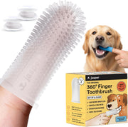 Jasper Dog Toothbrush, 360° Finger Toothbrush for Dogs & Cats, Blue 2-Pack