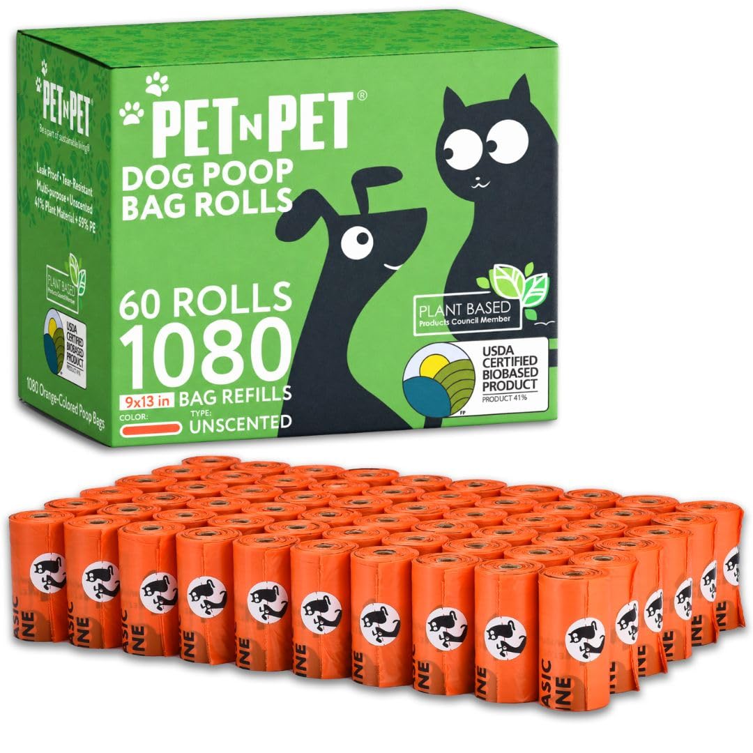 Pet N Pet Dog Poop Bags Rolls, 1080 Cnt Bulk Poop Bags for Dogs, Unscented