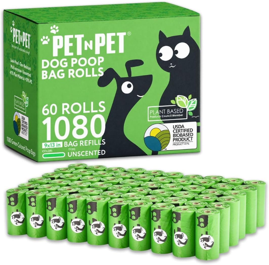 Pet N Pet Dog Poop Bags Rolls, 1080 Cnt Bulk Poop Bags for Dogs, Unscented