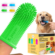 Jasper Dog Toothbrush, 360° Finger Toothbrush for Dogs & Cats, Blue 2-Pack