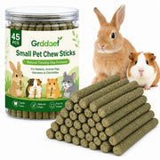 20 PCS Bunny Chew Toys for Teeth, Natural Rabbit Toys Apple Wood Grass Timothy Sticks Chew and Treat for Guinea Pigs Hamster Chinchillas