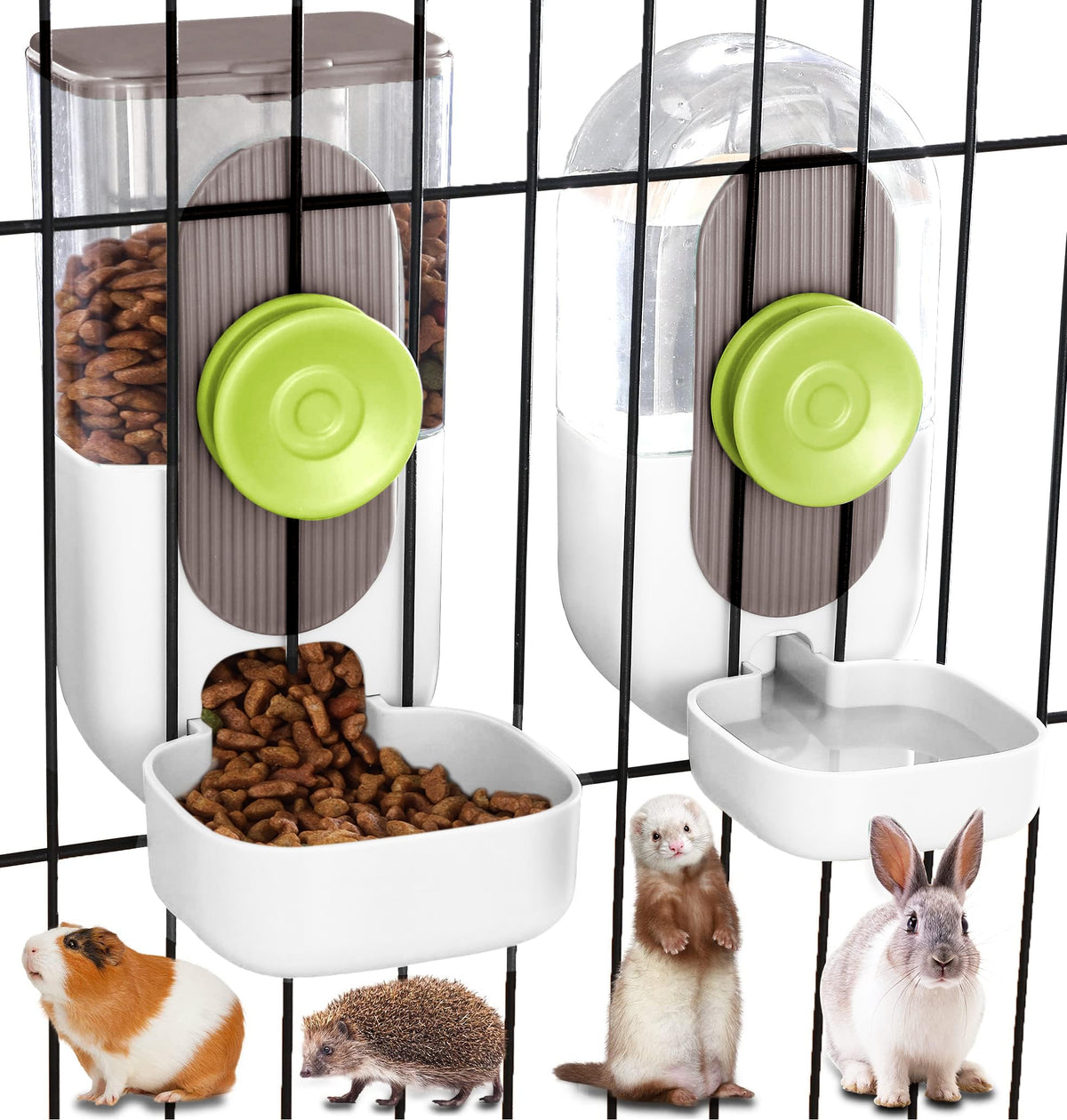 Kenond 35oz Rabbit Food Bowl,Bunny Water Dispenser,Feeders Waterer for Cage