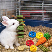 20 PCS Bunny Chew Toys for Teeth, Natural Rabbit Toys Apple Wood Grass Timothy Sticks Chew and Treat for Guinea Pigs Hamster Chinchillas