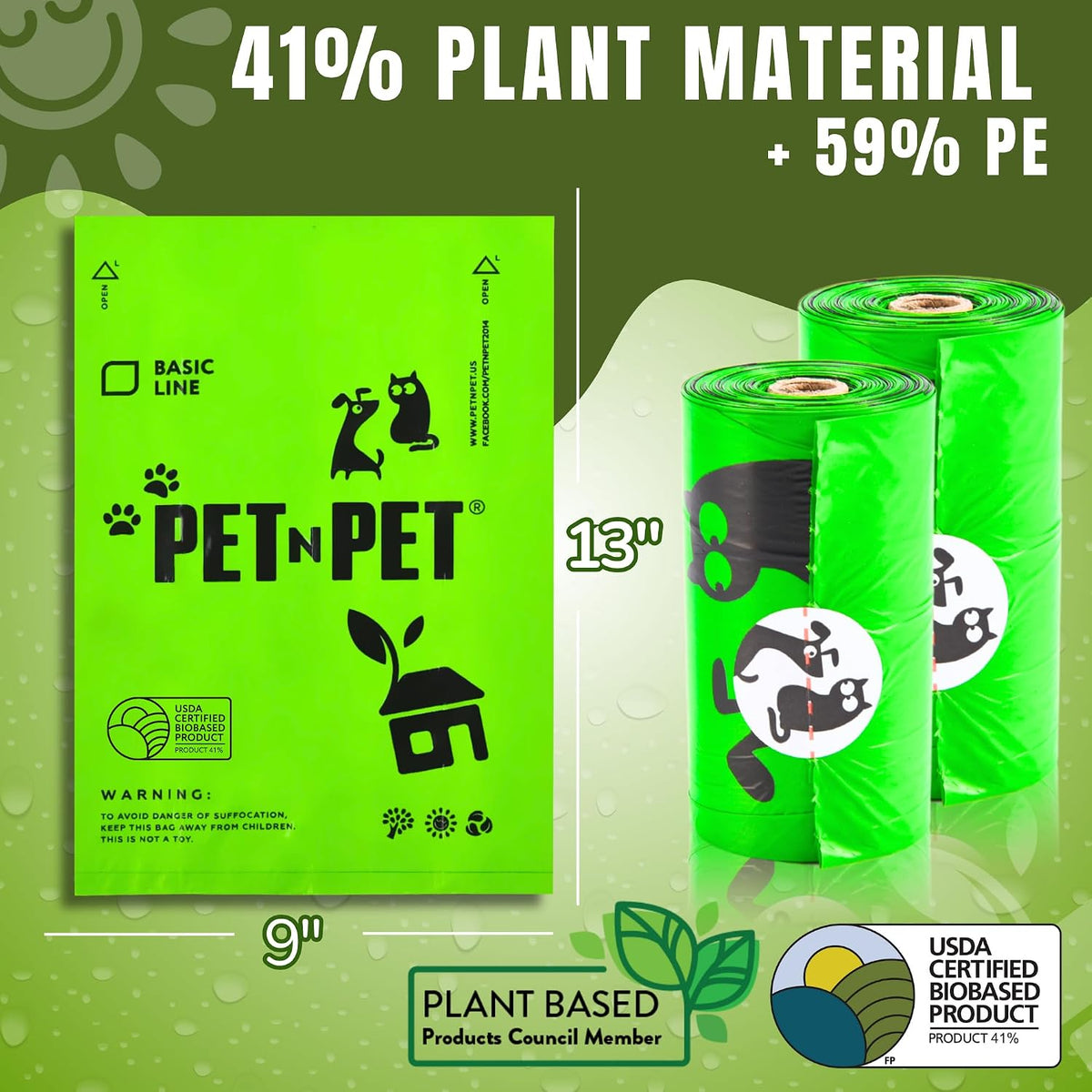 Pet N Pet Dog Poop Bags Rolls, 1080 Cnt Bulk Poop Bags for Dogs, Unscented